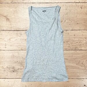 NWOT Skims Cotton Rib Tank Heather Grey Scoop Neck Sleeveless Top Men Sz Med